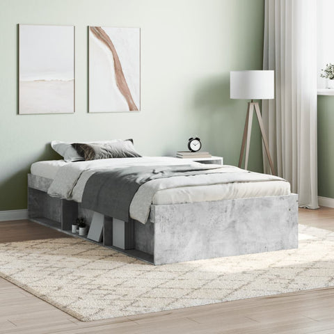 ZNTS Bed Frame without Mattress Concrete Grey 90x200 cm 3203827