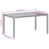 Garden Table Beige 150x90x75 cm Poly Rattan Acacia Wood 368127