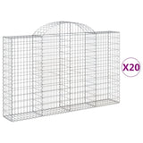 Arched Gabion Baskets 20 pcs 200x30x120/140 cm Galvanised Iron 3146146