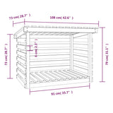 Firewood Rack Grey 108x73x79 cm Solid Wood Pine 822229