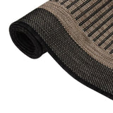 Outdoor Flatweave Rug 100x200 cm Dark Brown 340843