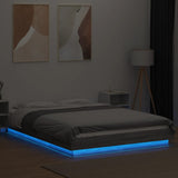 Bed Frame with LED Lights without Mattress Grey Sonoma 120x190cm 3281145