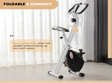 Folding and Quiet Exercise Bike with 8-Level Magnetic Resistance and Heart Rate Sensor, for Home T3398P349171