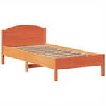 ZNTS Bookcase Bed without Mattress Wax Brown 100x200cm Solid Wood Pine 3323160