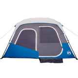 Family Tent with LED 6-Person Light Blue Quick Release 94307