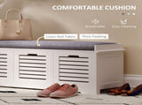 Shoe Storage Bench with 3 Drawers & Removable Grey Seat Cushion Hallway Organisation furniture T3398P329510