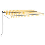 Manual Retractable Awning 450x300 cm Yellow and White 3069118
