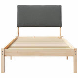 Bed frame Brown and dark grey 100 x 200 cm Solid pine wood 878770