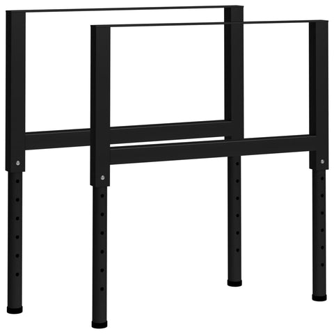 ZNTS Adjustable Work Bench Frames 2 pcs Metal 85x cm Black 147933