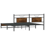 Bed Frame without Mattress Smoked Oak 160x200 cm Engineered Wood 4106911