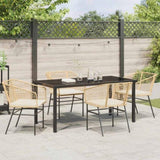 Garden Dining Set 5 pcs Brown Poly Rattan 3380914