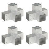 Post Connectors 4 pcs X Shape Galvanised Metal 101x101 mm 145484