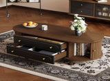 100 x 50 x 36 cm, living room coffee, walnut wood finish. Coffee with two drawers, sofa N605P439636N