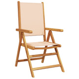 Garden Chairs 2 pcs Beige Solid Wood Acacia and Fabric 367660