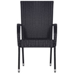 ZNTS 7 Piece Garden Dining Set Poly Rattan Black 3070758