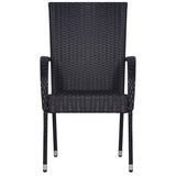 3 Piece Garden Dining Set Black 3099395