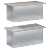 Garden Planter with LED 2 pcs Silver 30 x 60 x 30 cm 8008095
