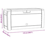 Garden Storage Box Anthracite 119x48x60 cm Polypropylene 152197
