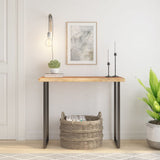Table Top 100x40x3.8 cm Rectangular Solid Wood Acacia Live Edge 370300