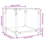 ZNTS Coffee Tables with Transparent Glass Top 2 pcs 40x40x40 cm Steel 845963