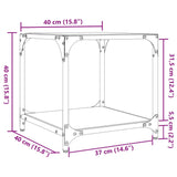 ZNTS Coffee Tables with Transparent Glass Top 2 pcs 40x40x40 cm Steel 845963