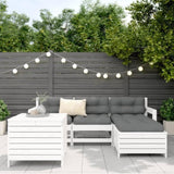 5 Piece Garden Sofa Set White Solid Wood Pine 3250505
