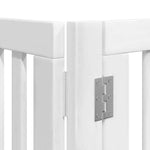Dog Gate with Door Foldable 8 Panels White 640 cm Poplar Wood 3155678