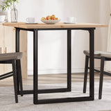 Dining Table O-Frame 80x80x75.5 cm Solid Wood Pine and Steel 3282739