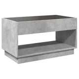 Coffee Table with Infinity LED Concrete Grey 90x50x50 cm 847668