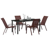Garden Dining Set 5 pcs Brown and Black Powder-coated Steel 3379131
