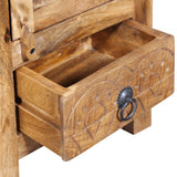 Vanity Cabinet with Mirror and 2 Side Cabinets Solid Mango Wood 243463