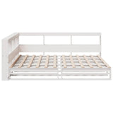 Bookcase Bed without Mattress White 140x200cm Solid Wood Pine 3324500