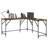 Desk Smoked Oak 149x149x75 cm Engineered Wood 837584