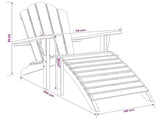 Garden Adirondack Chair with Footrest Natural Solid Teak Wood 42041352