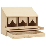 Chicken Laying Nest 3 Compartments 72x33x54 cm Solid Pine Wood 170653