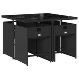 Garden Dining Set Black and cream white 3211074