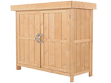 Small Shed, Wooden Garden Shed with Openable Hinged Roof and Removable Shelf, Outdoor Tool Storage T3398P318681