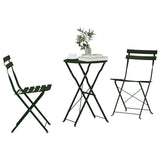 Folding Bistro Set 3 pcs Forest Steel 42002967