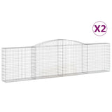 Arched Gabion Baskets 2 pcs 400x30x100/120 cm Galvanised Iron 3146866