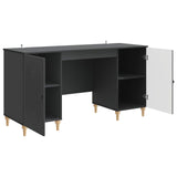 Desk with Shelf Black 142.5 x 50 x 75 cm Engineered Wood 3414577