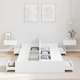 Storage Bed Frame White 120 x 200 cm Engineered Wood 3335301