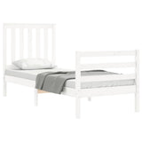 Bed Frame without Mattress White Small Single Solid Wood 3194207