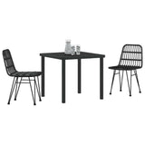 Garden Dining Set 3 pcs Black Powder-Coated Steel 3379198