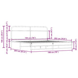 Metal Bed Frame without Mattress Smoked Oak 193x203 cm 3318676