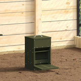 Chicken Treadle Feeder Olive Green 25 x 42 x 40 cm 874688