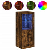 Sideboard with LED Lights Smoked Oak 41x37x100 cm 836648