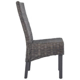 Dining Chairs 6 pcs Brown Kubu Rattan and Mango Wood 275468