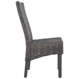 Dining Chairs 4 pcs Brown Kubu Rattan and Mango Wood 275467