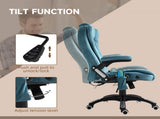 Massage Recliner Chair Heated Office Chair with Six Massage Points Velvet-Feel Fabric 360&deg Swivel T3398P328198