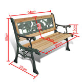 Garden Bench Bronze and Wood Wood and Iron 84 cm 41013